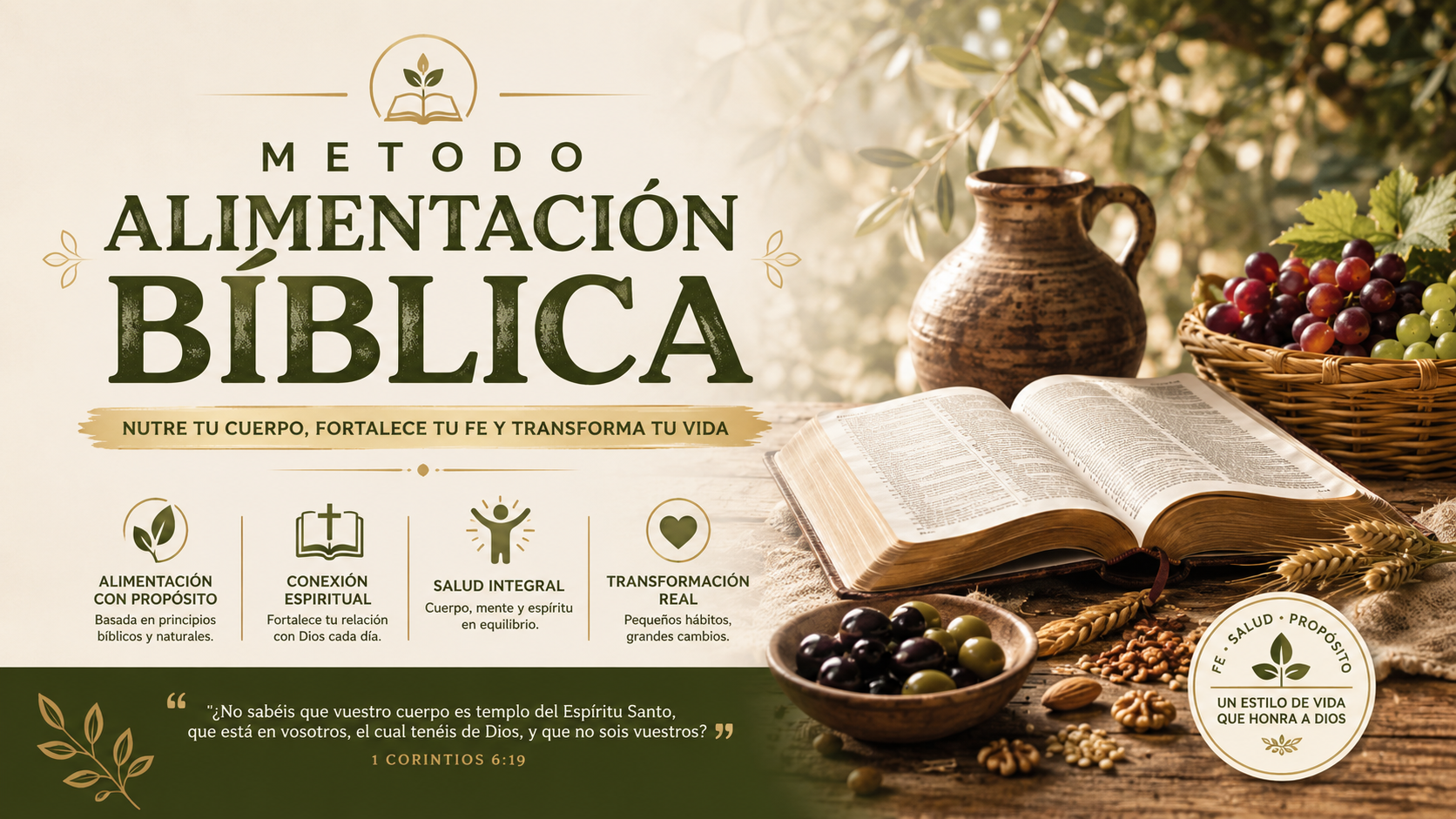 Método Alimentación Bíblica — nutre tu cuerpo, fortalece tu fe y transforma tu vida